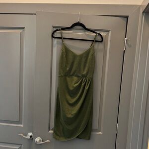 Chic Olive Green Mini Dress